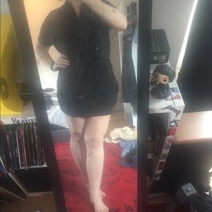 Loose Black Mini Dress